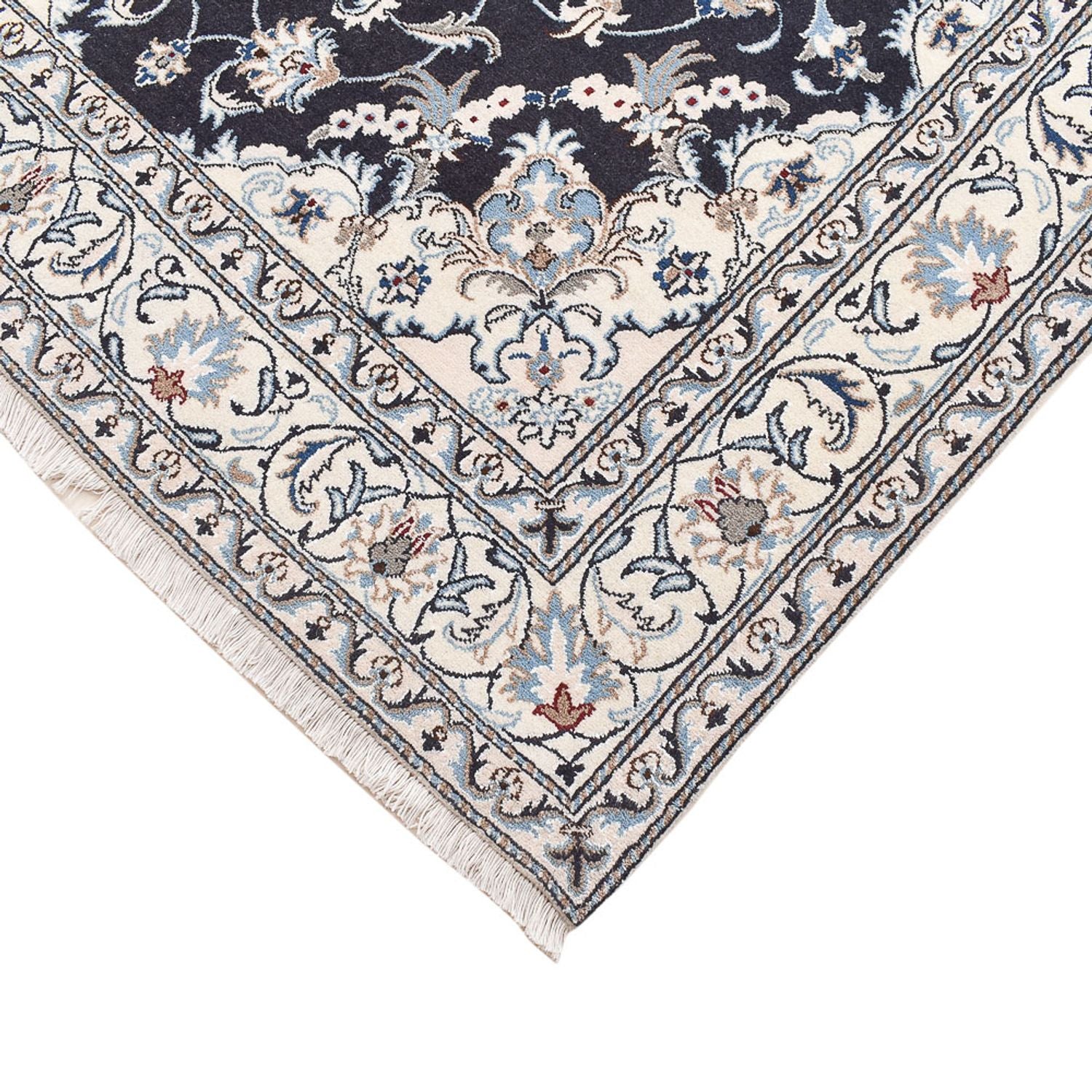 Alfombra persa - Nain - 242 x 162 cm - azul oscuro