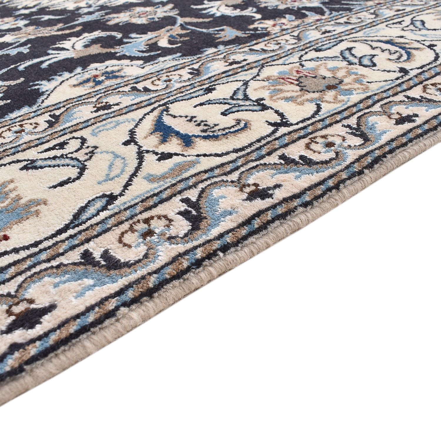 Alfombra persa - Nain - 242 x 162 cm - azul oscuro