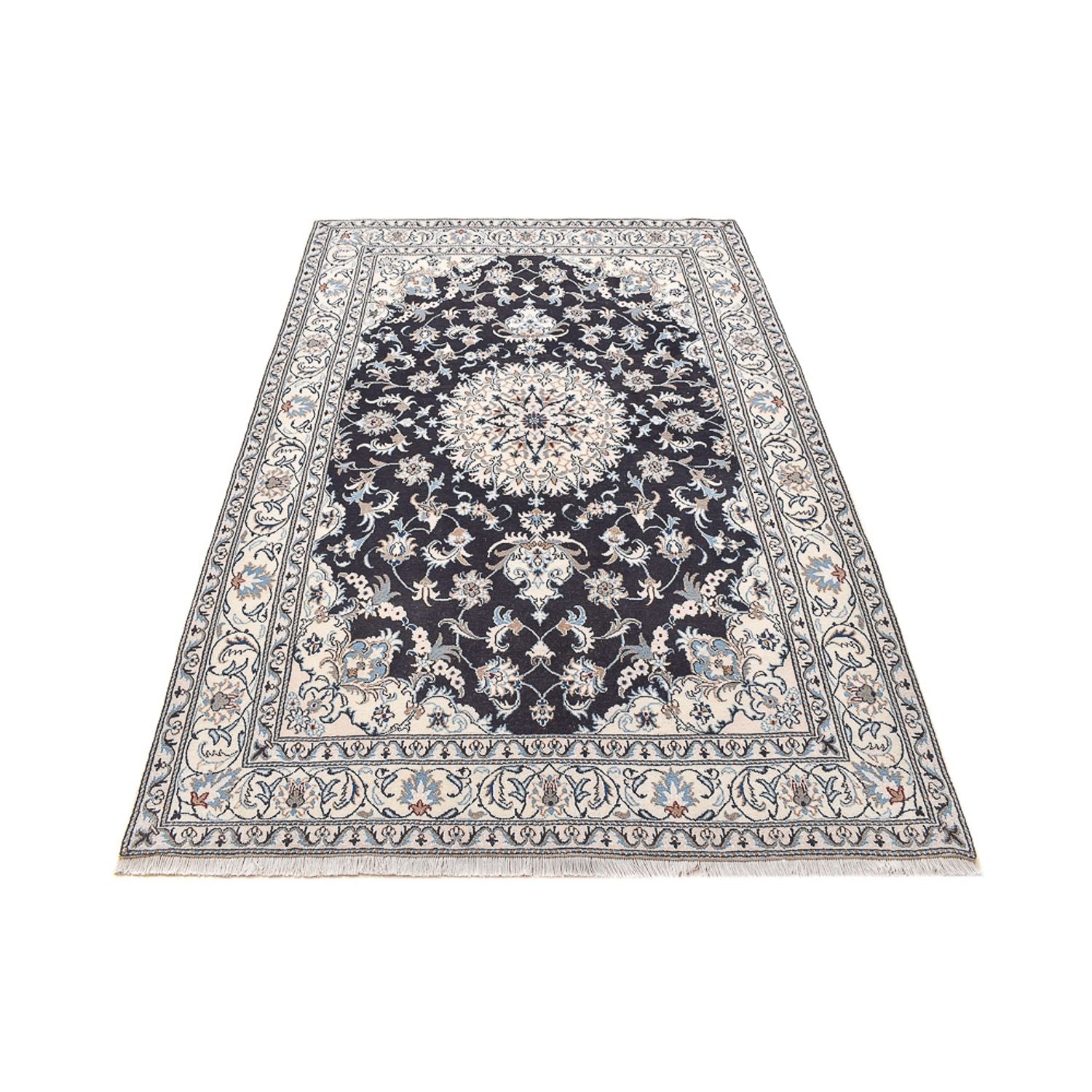 Alfombra persa - Nain - 242 x 162 cm - azul oscuro