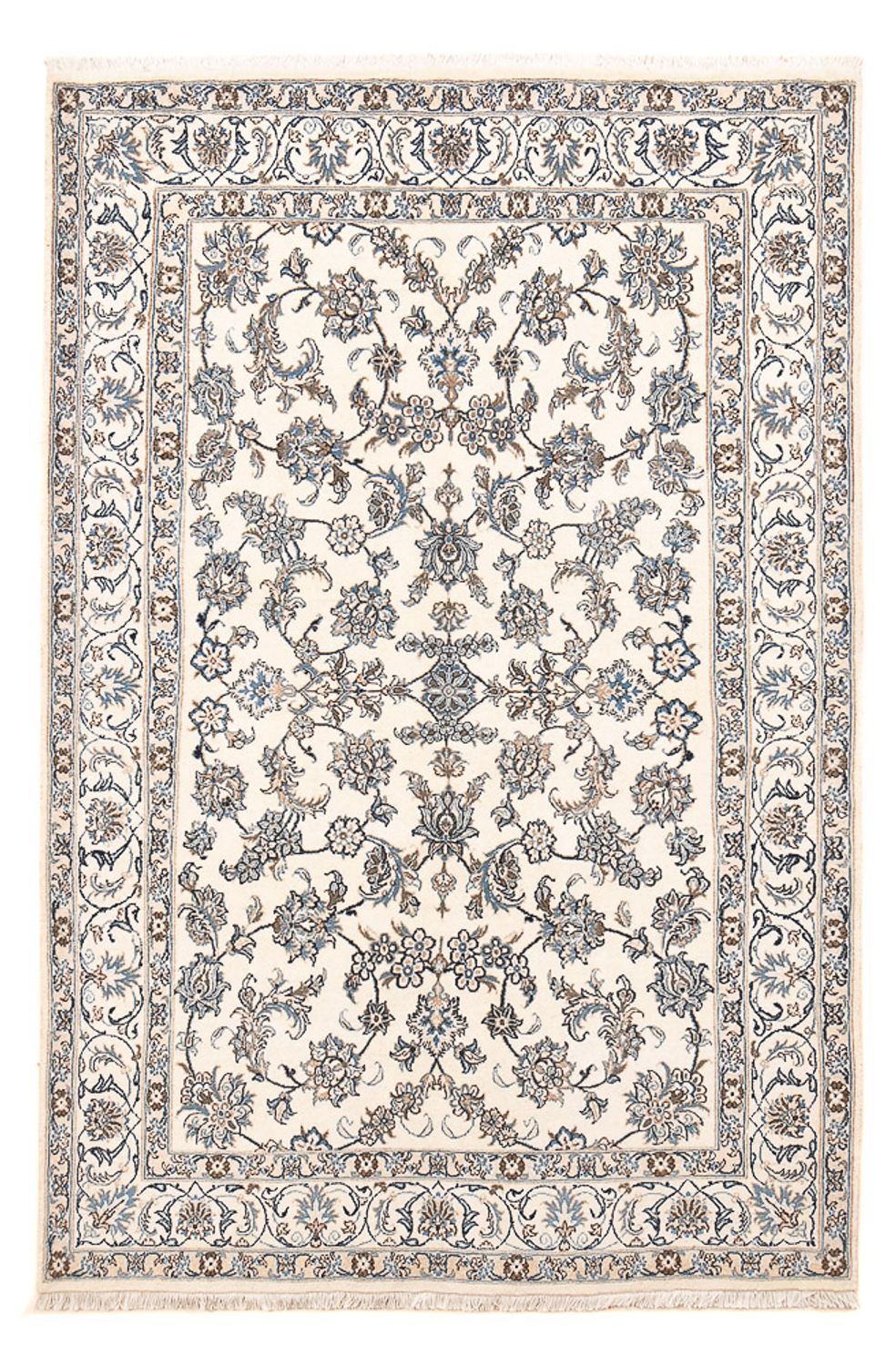Alfombra persa - Nain - 240 x 165 cm - gris claro