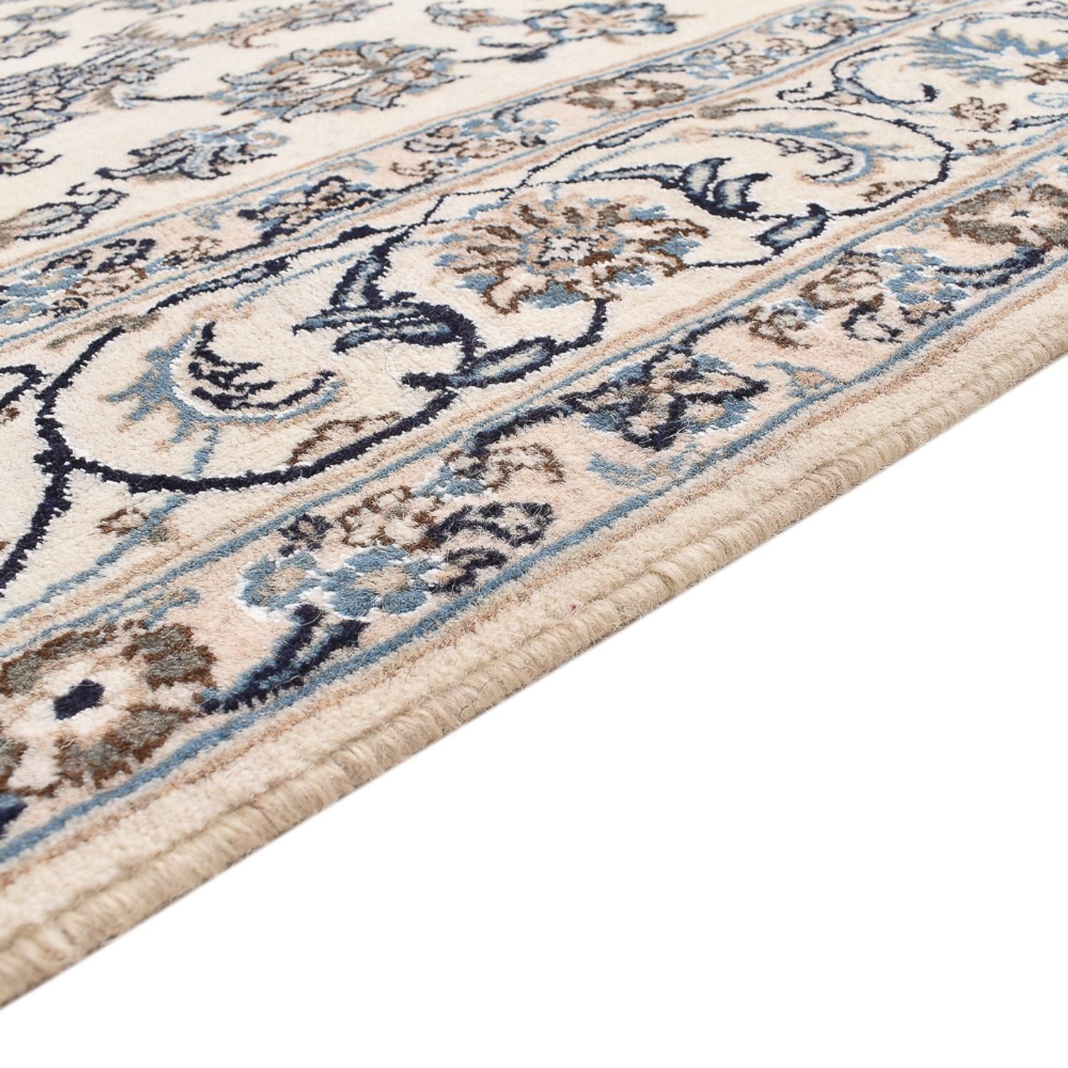 Alfombra persa - Nain - 240 x 165 cm - gris claro