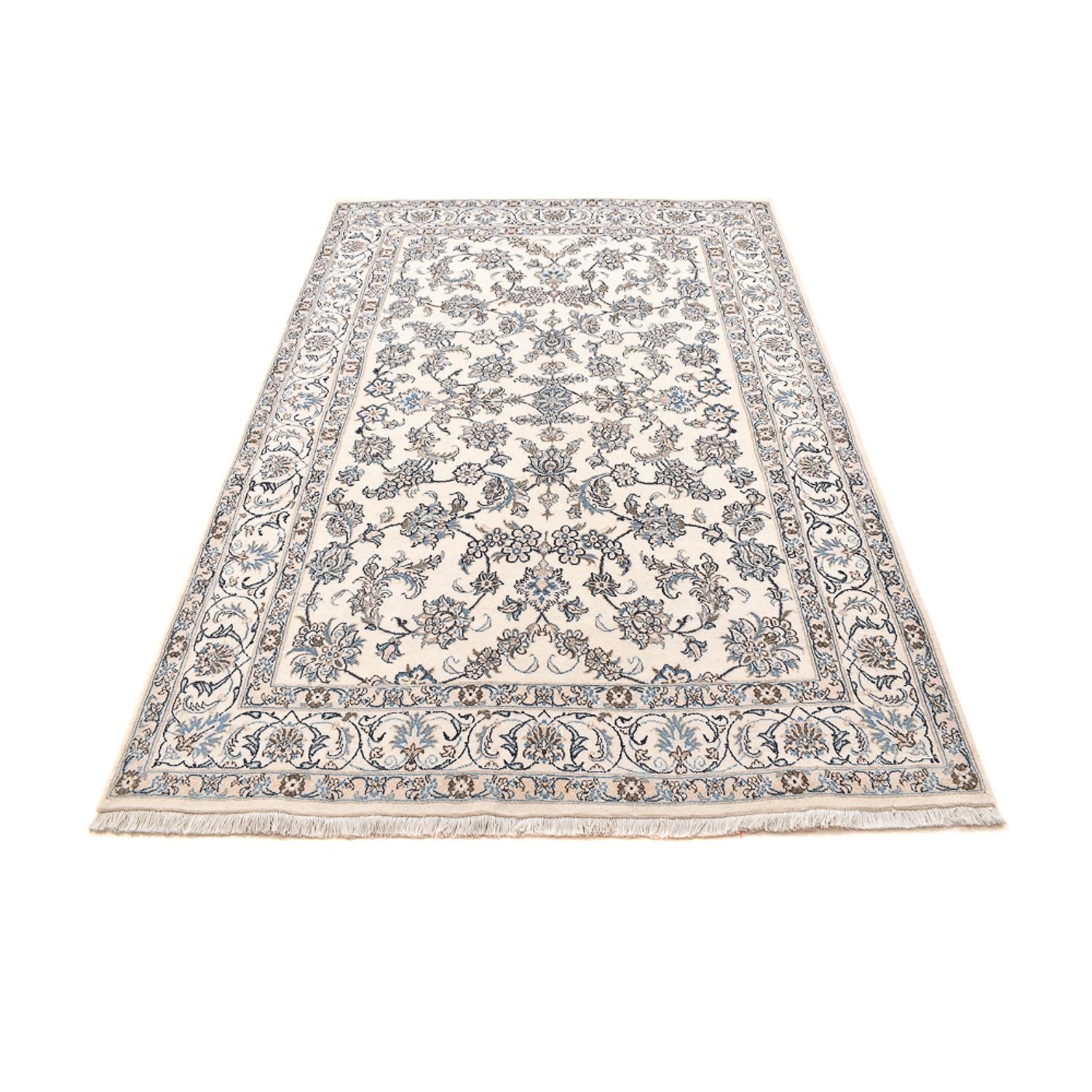 Alfombra persa - Nain - 240 x 165 cm - gris claro