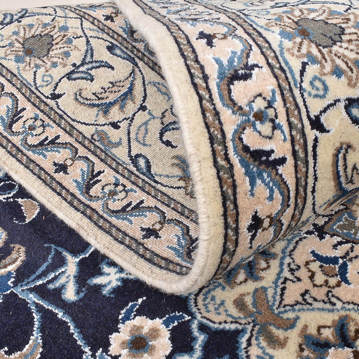 Alfombra persa - Nain - 239 x 165 cm - azul oscuro