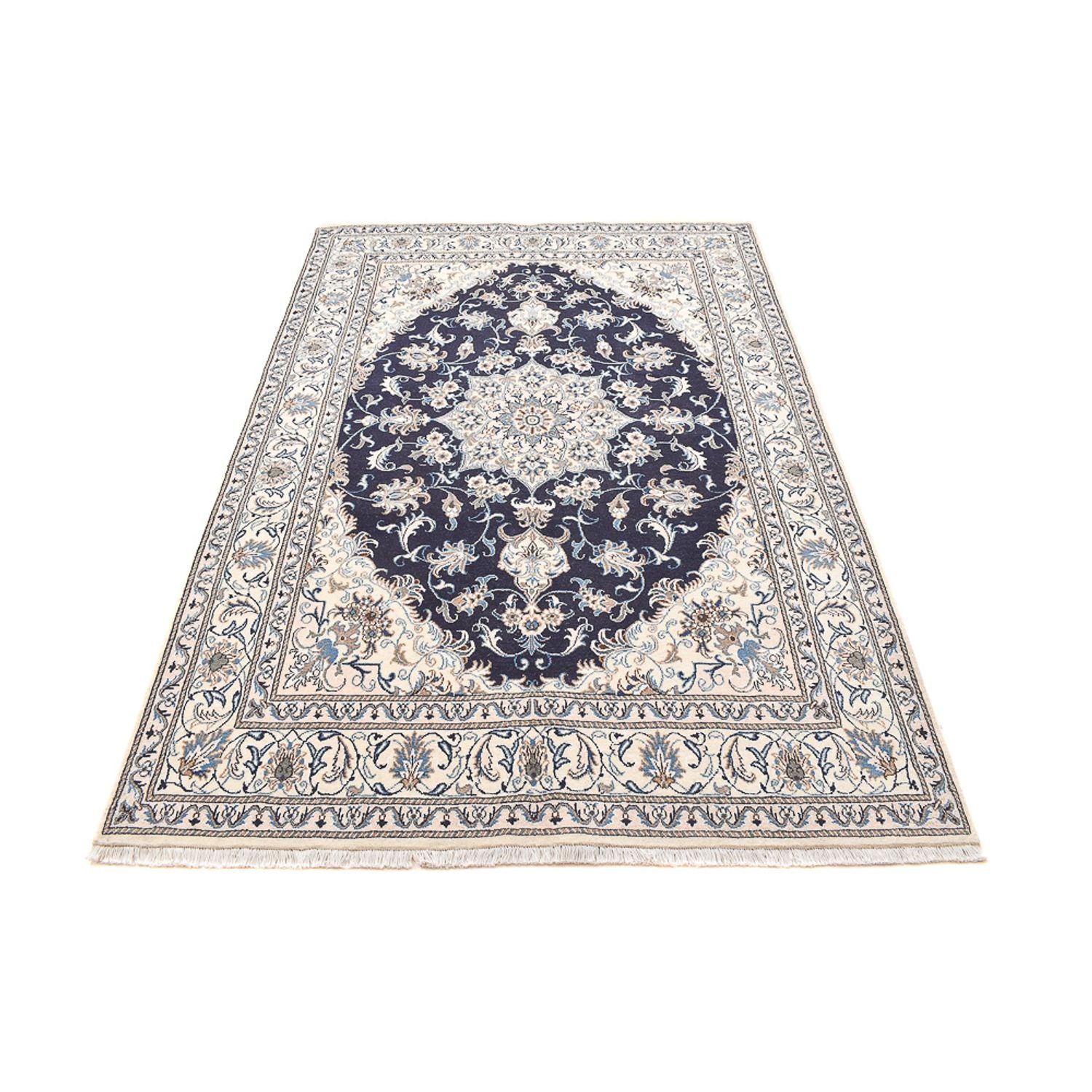 Alfombra persa - Nain - 239 x 165 cm - azul oscuro
