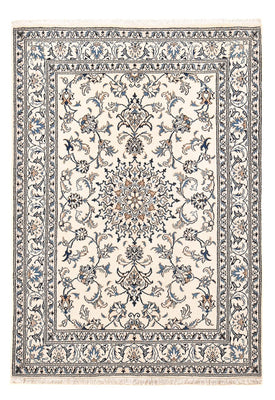 Alfombra persa - Nain - 203 x 145 cm - gris claro