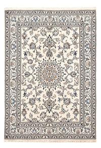 Alfombra persa - Nain - 203 x 145 cm - gris claro