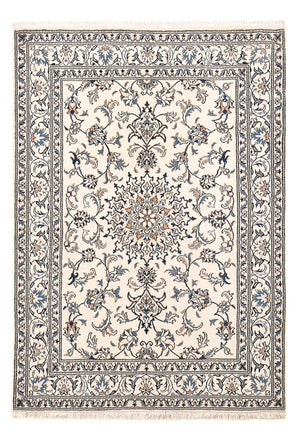 Alfombra persa - Nain - 203 x 145 cm - gris claro