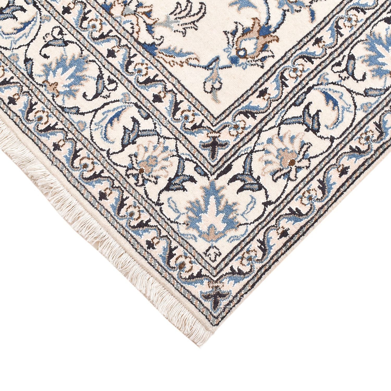 Alfombra persa - Nain - 203 x 145 cm - gris claro