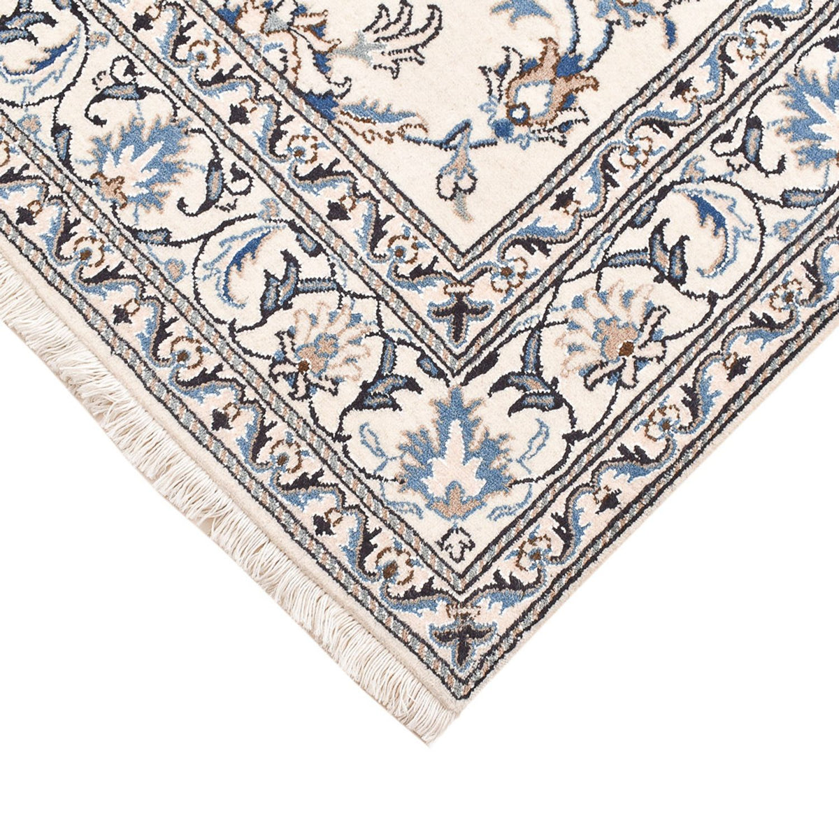 Alfombra persa - Nain - 203 x 145 cm - gris claro