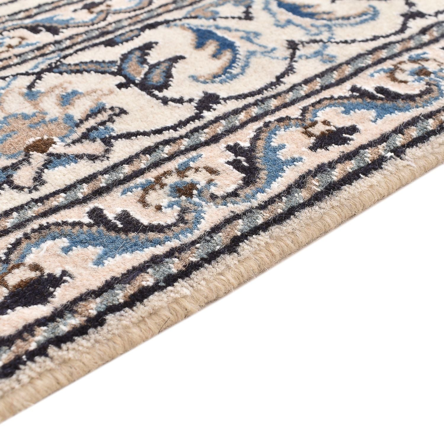 Alfombra persa - Nain - 203 x 145 cm - gris claro