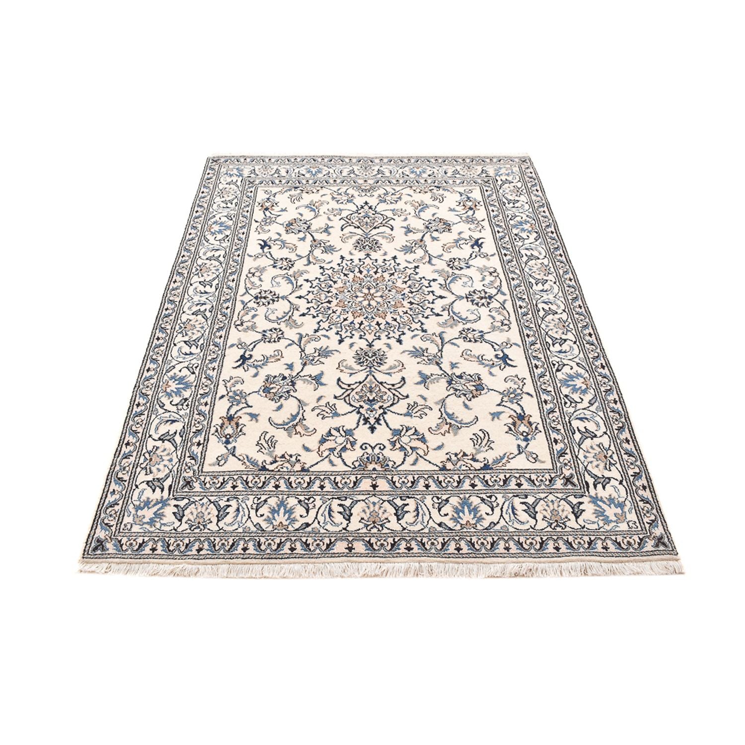 Alfombra persa - Nain - 203 x 145 cm - gris claro