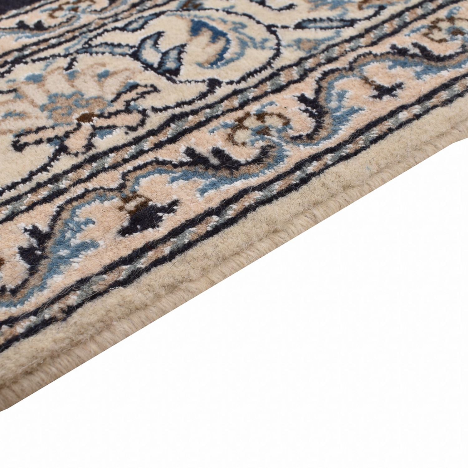 Alfombra persa - Nain - 200 x 149 cm - azul oscuro
