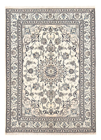 Alfombra persa - Nain - 209 x 149 cm - gris claro