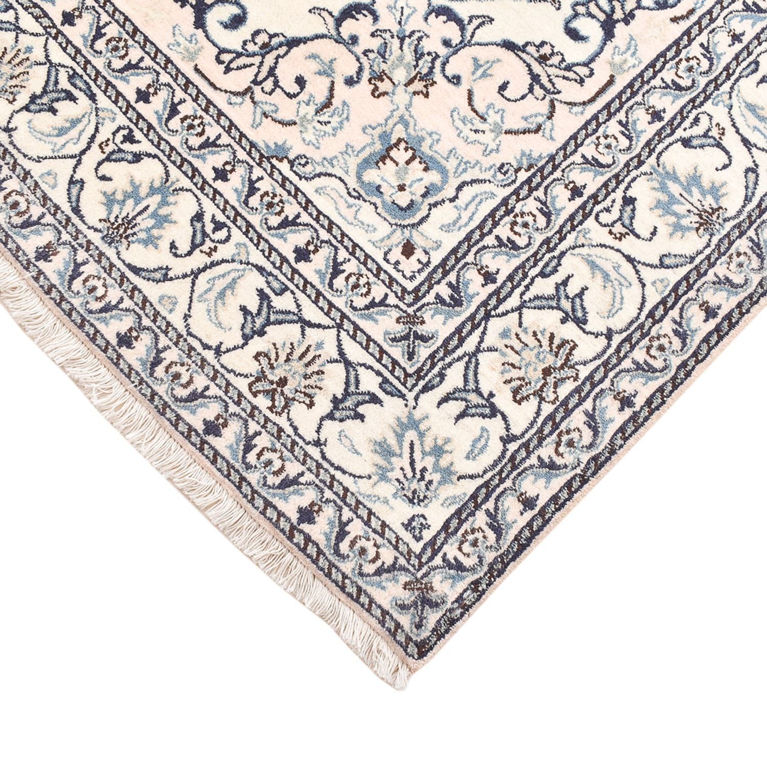 Alfombra persa - Nain - 209 x 149 cm - gris claro