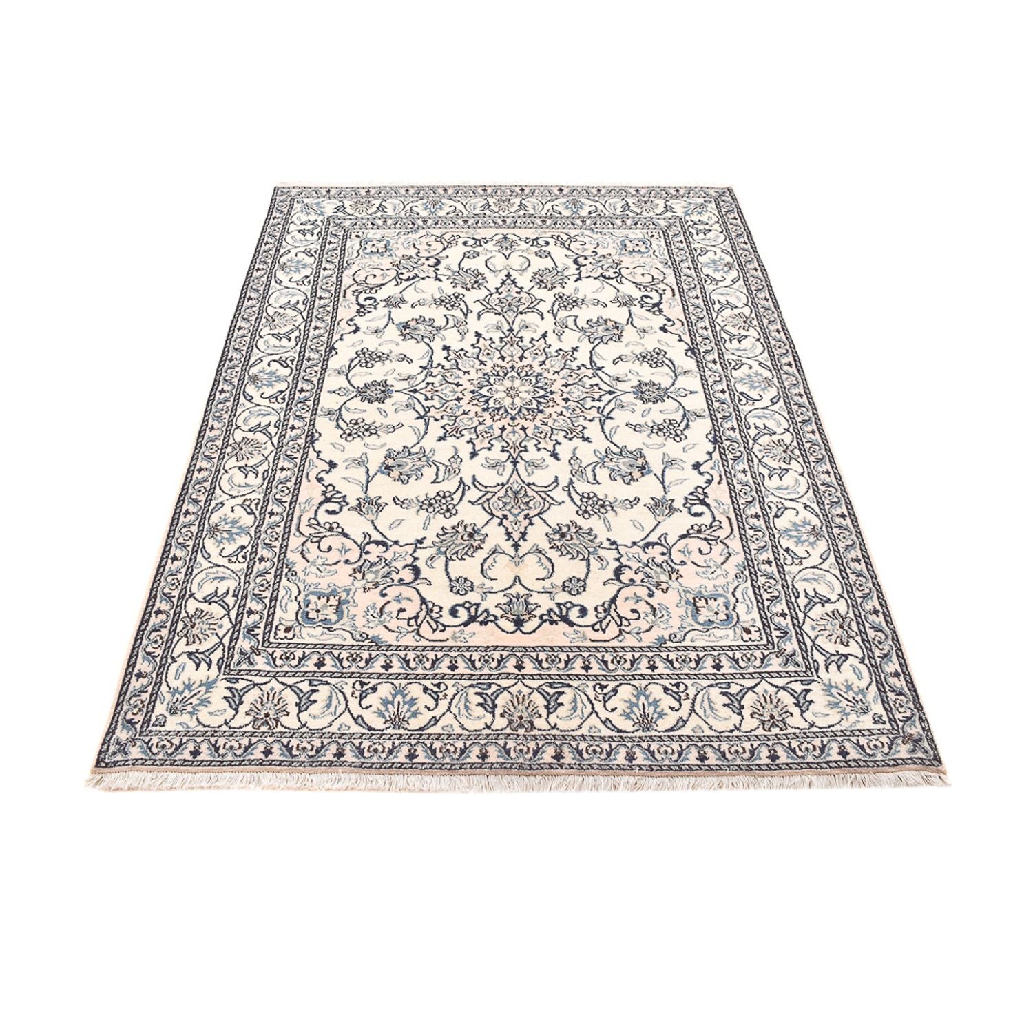 Alfombra persa - Nain - 209 x 149 cm - gris claro