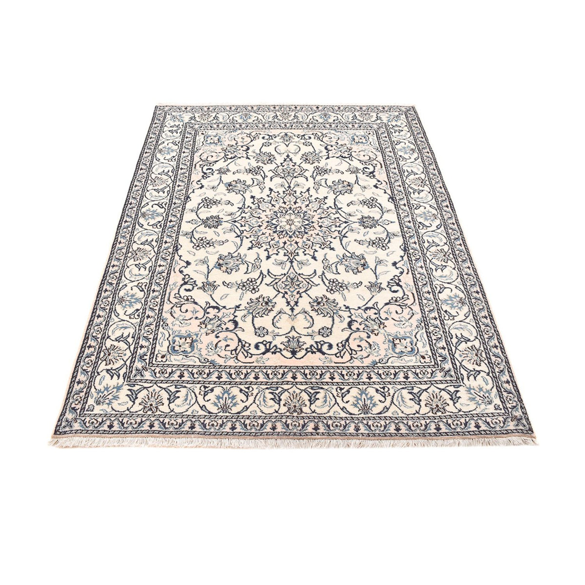 Alfombra persa - Nain - 209 x 149 cm - gris claro