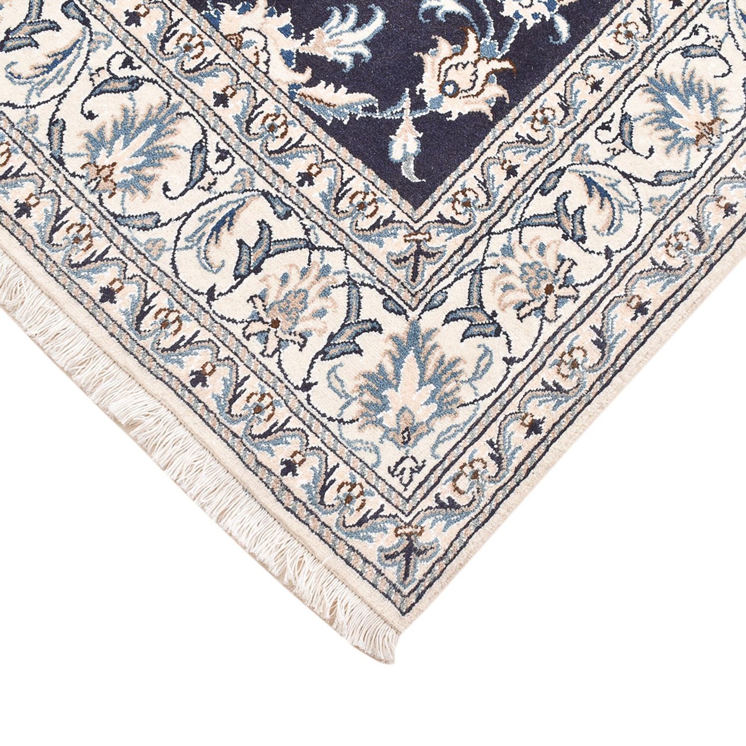 Alfombra persa - Nain - 207 x 146 cm - azul oscuro