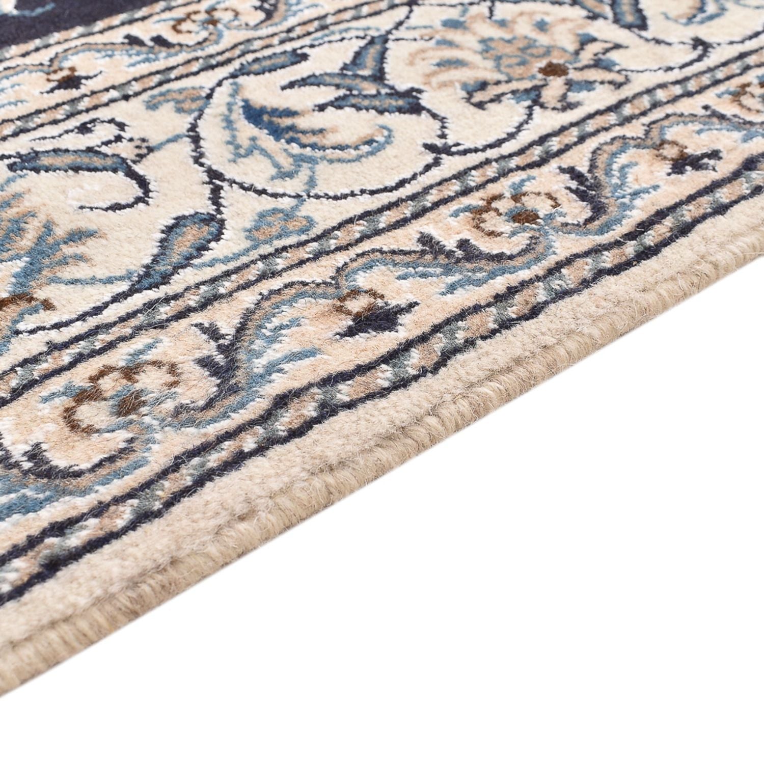 Alfombra persa - Nain - 207 x 146 cm - azul oscuro