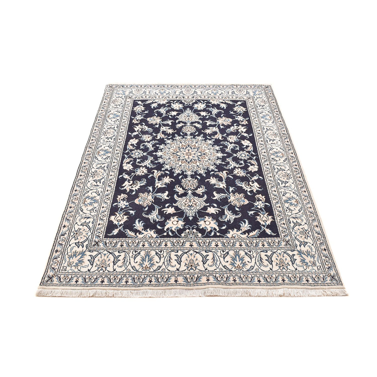 Alfombra persa - Nain - 207 x 146 cm - azul oscuro