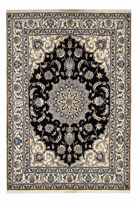 Alfombra persa - Nain - 210 x 149 cm - azul oscuro
