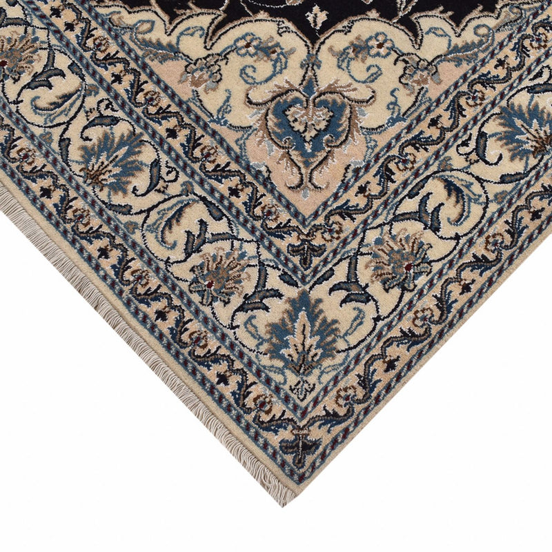 Alfombra persa - Nain - 210 x 149 cm - azul oscuro