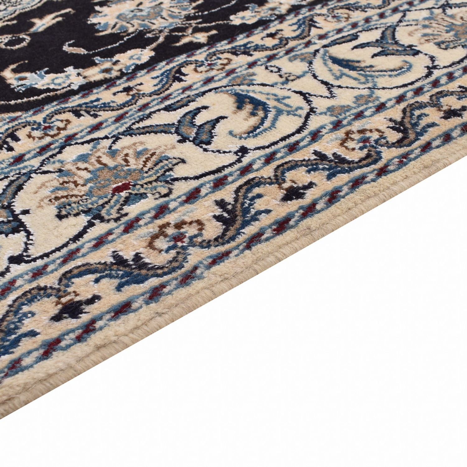 Alfombra persa - Nain - 210 x 149 cm - azul oscuro
