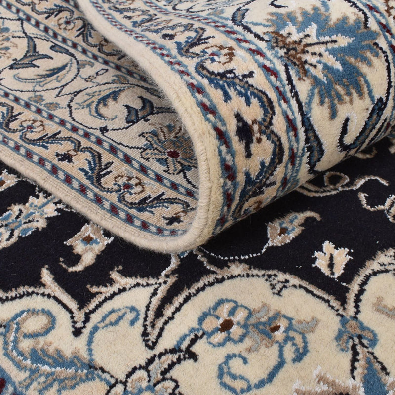 Alfombra persa - Nain - 210 x 149 cm - azul oscuro