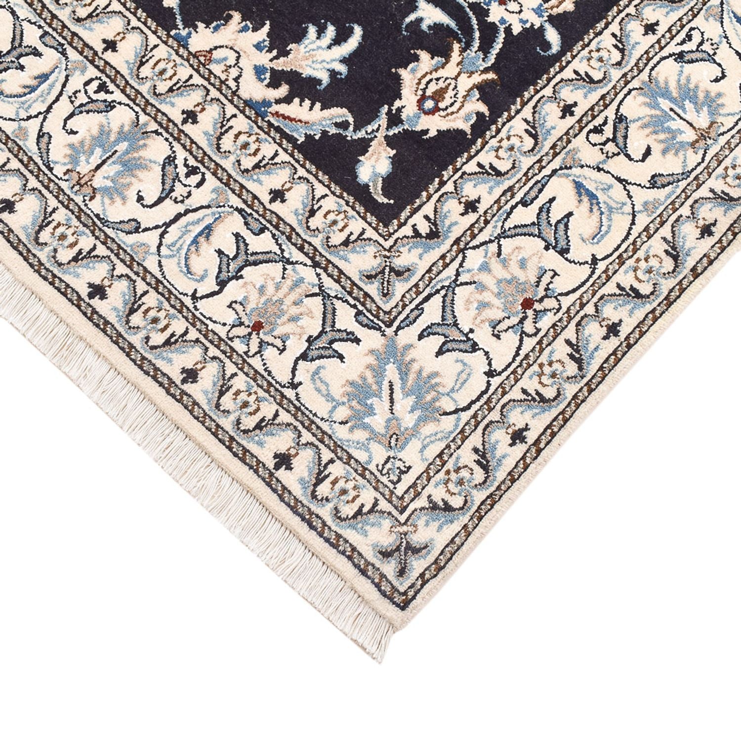 Alfombra persa - Nain - 198 x 147 cm - azul oscuro