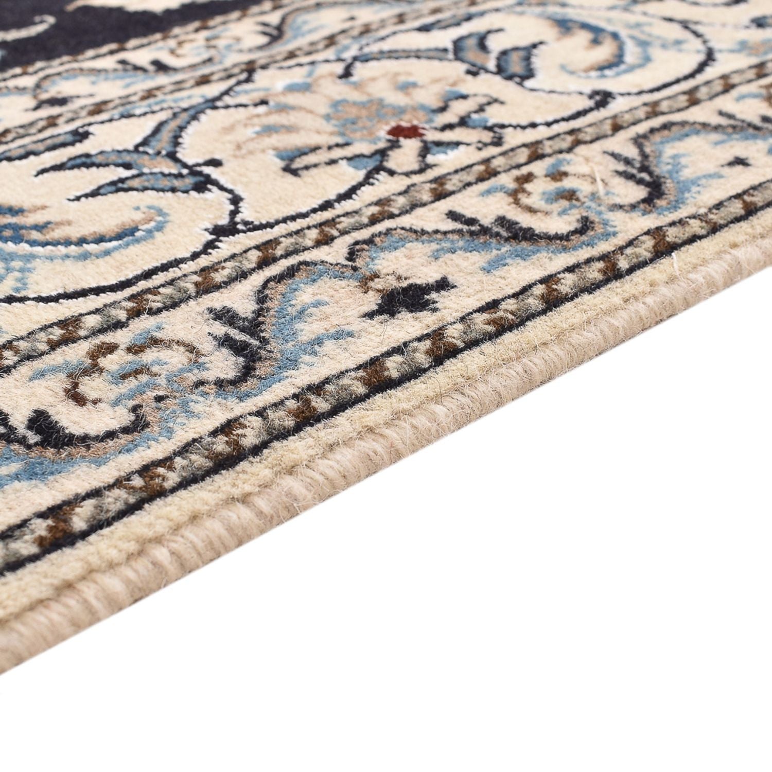 Alfombra persa - Nain - 198 x 147 cm - azul oscuro