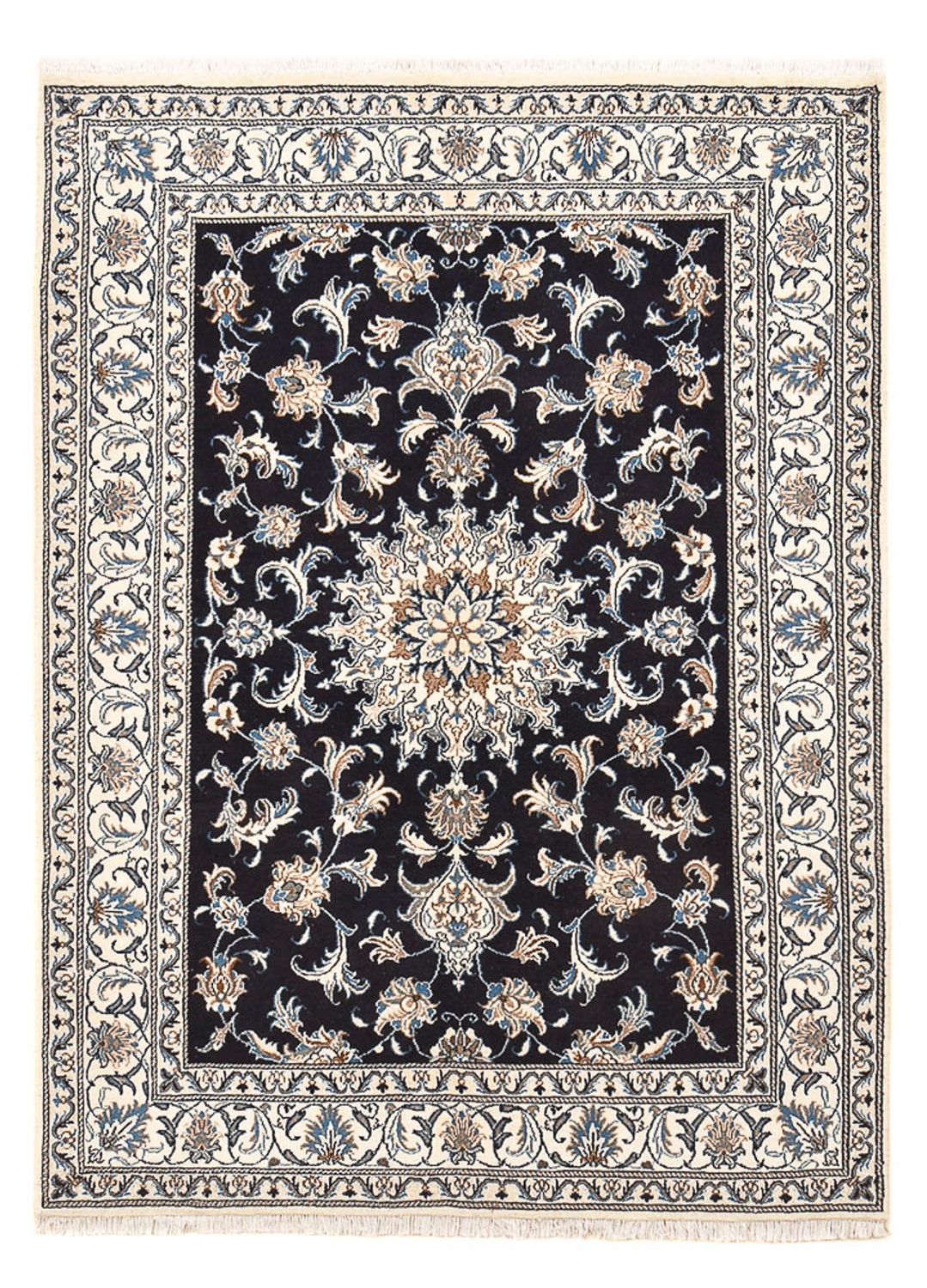Alfombra persa - Nain - 195 x 147 cm - azul oscuro