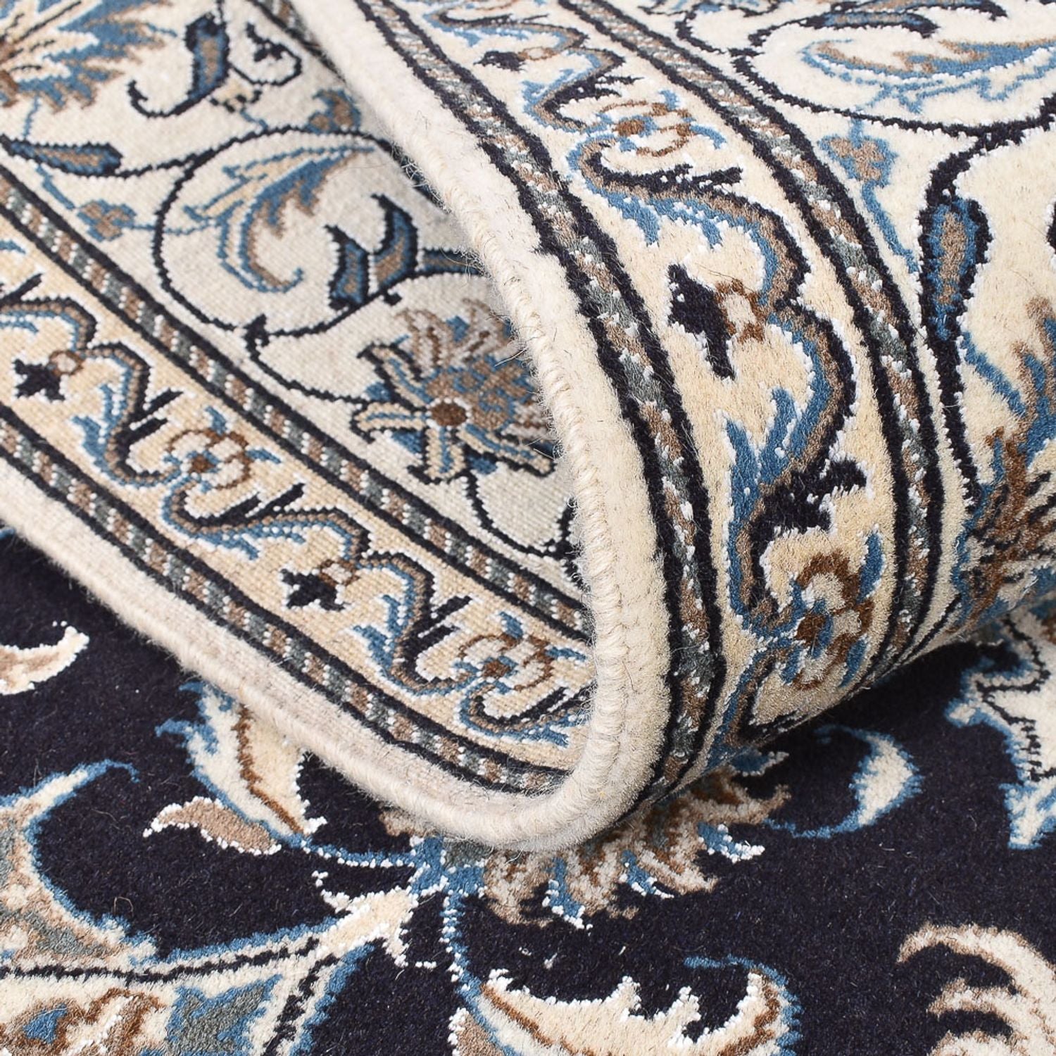 Alfombra persa - Nain - 195 x 147 cm - azul oscuro