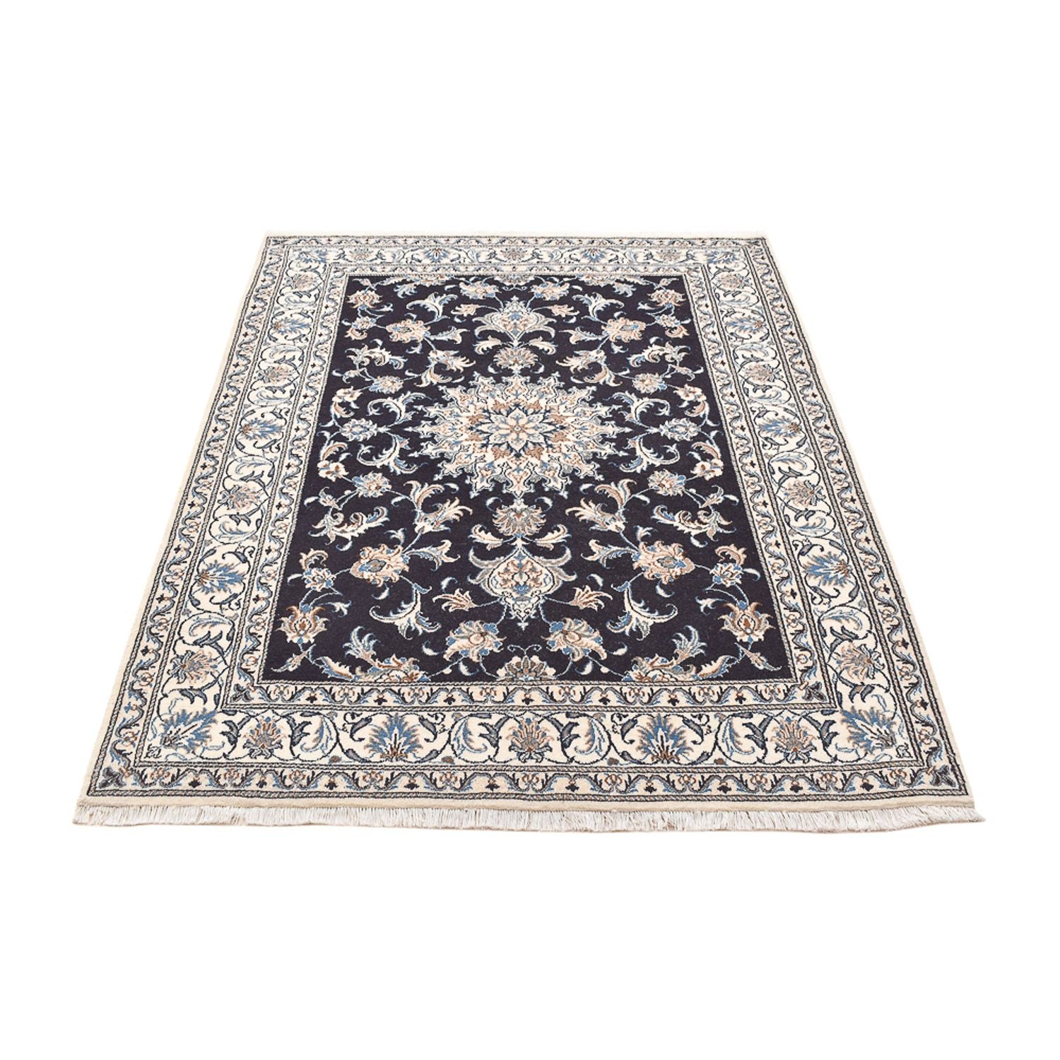 Alfombra persa - Nain - 195 x 147 cm - azul oscuro