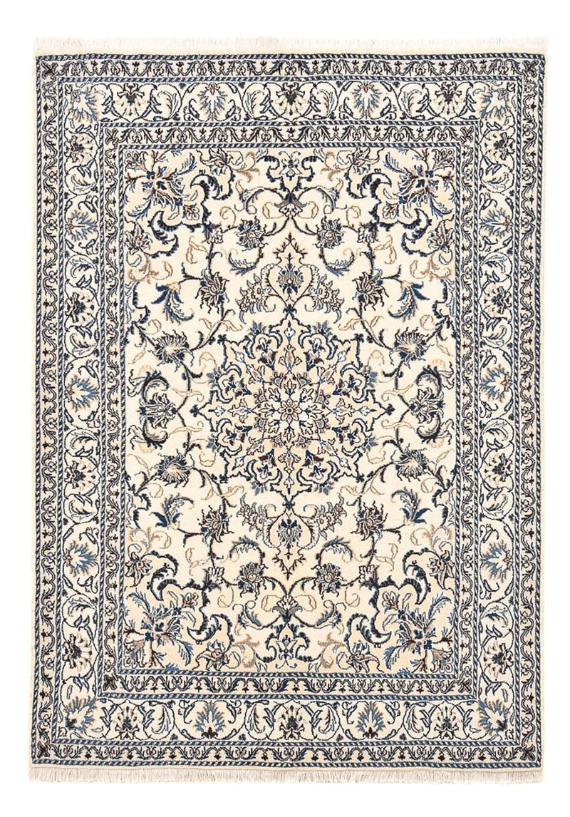 Alfombra persa - Nain - 201 x 145 cm - beige claro