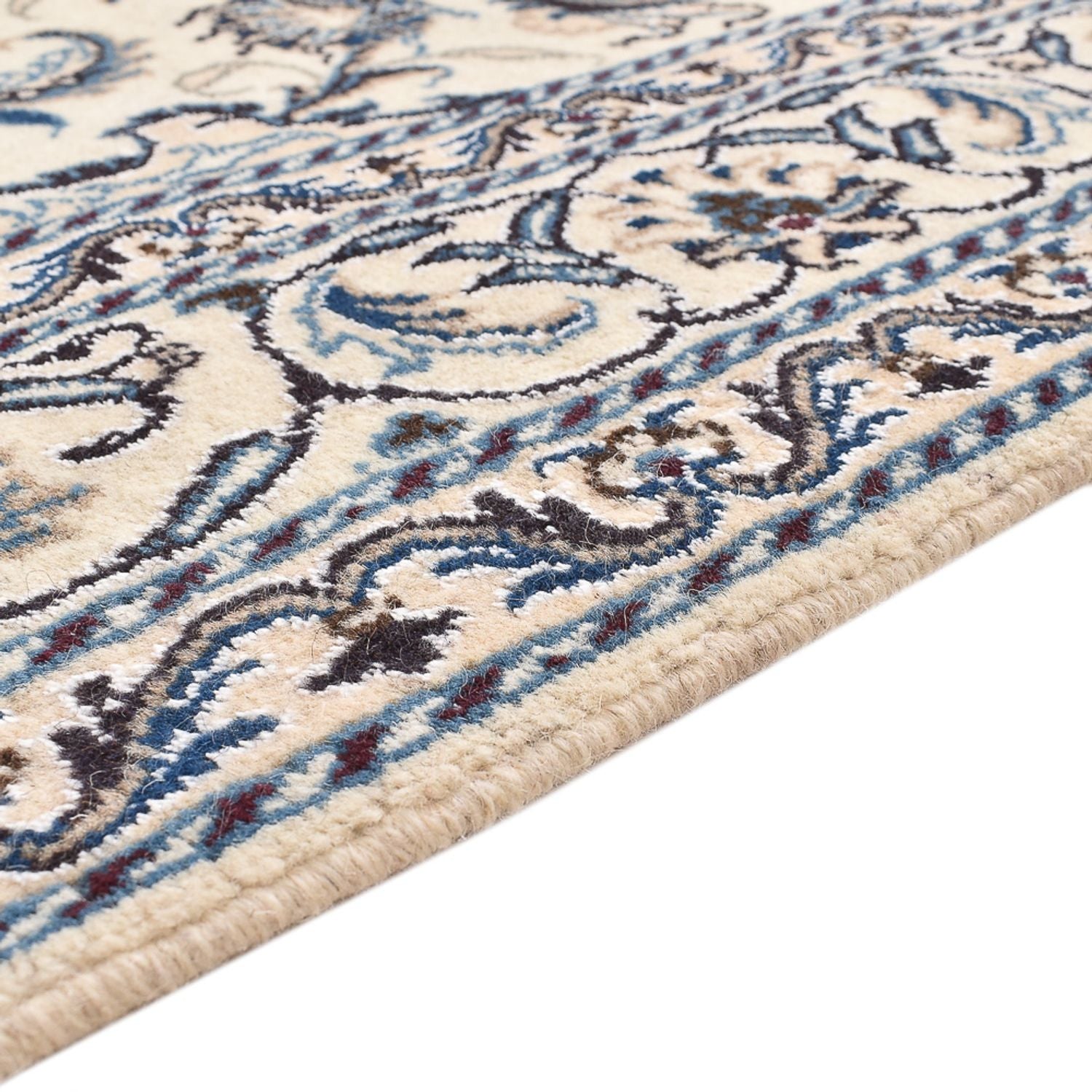 Alfombra persa - Nain - 201 x 145 cm - beige claro