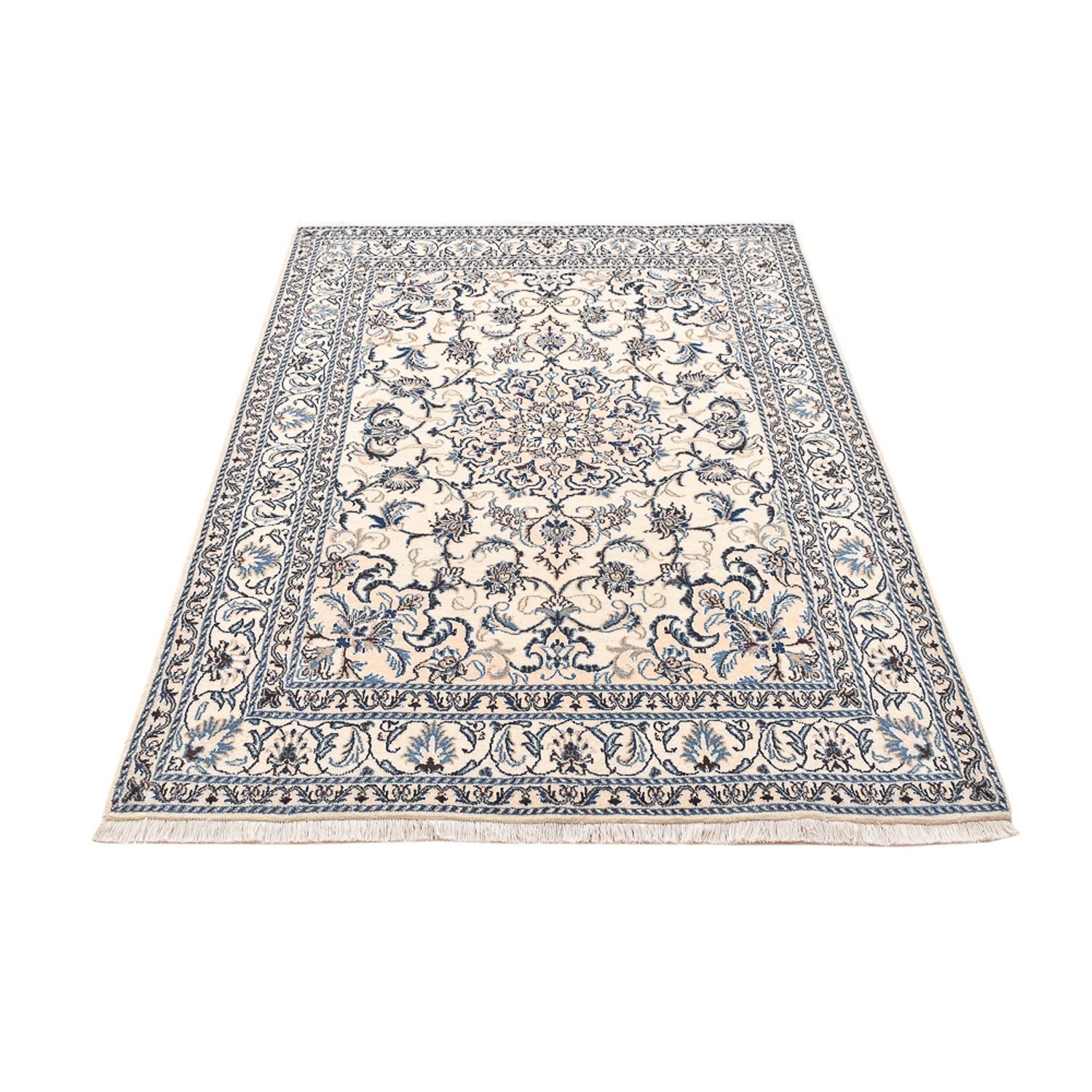 Alfombra persa - Nain - 201 x 145 cm - beige claro