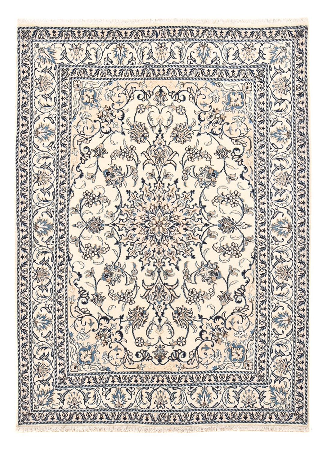 Alfombra persa - Nain - 207 x 152 cm - beige claro