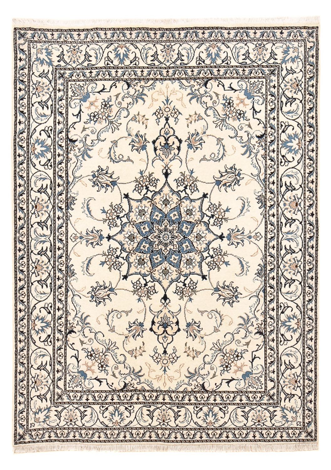 Alfombra persa - Nain - 204 x 151 cm - beige claro