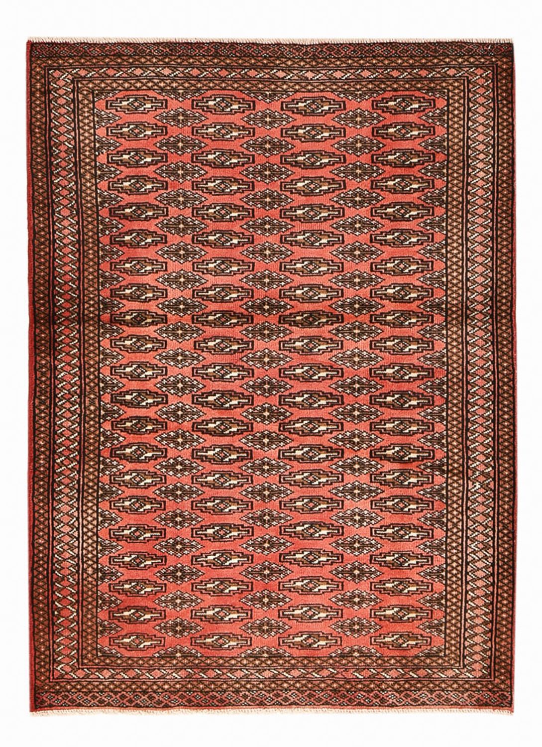 Alfombra Turkaman - 131 x 100 cm - rojo claro