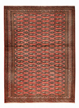 Alfombra Turkaman - 131 x 100 cm - rojo claro