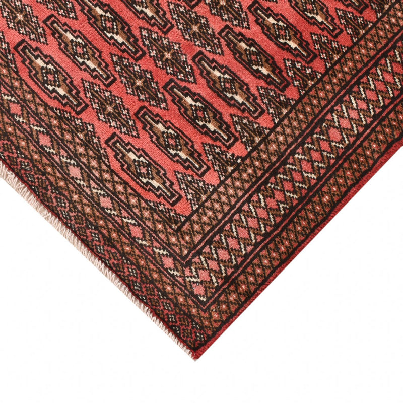 Alfombra Turkaman - 131 x 100 cm - rojo claro