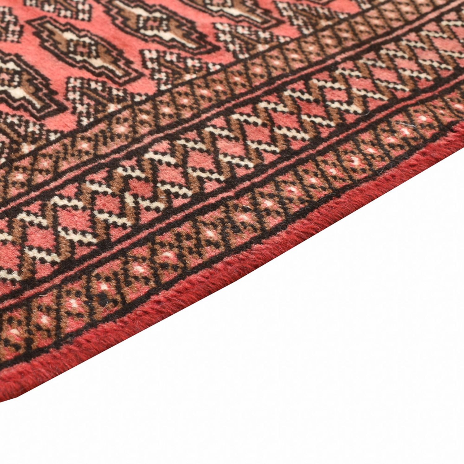 Alfombra Turkaman - 131 x 100 cm - rojo claro