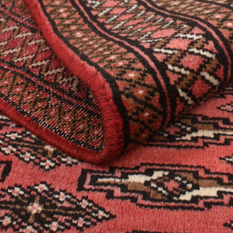 Alfombra Turkaman - 131 x 100 cm - rojo claro