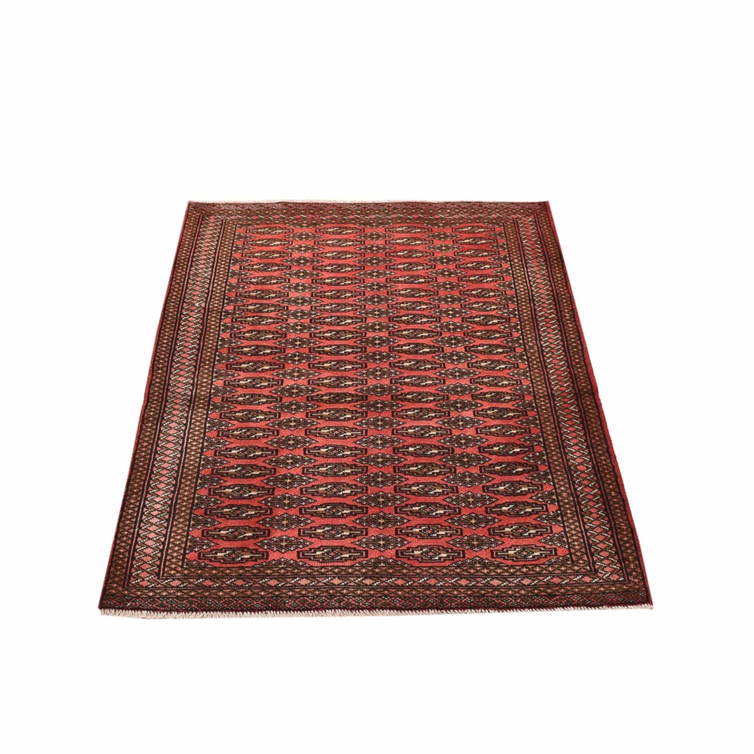 Alfombra Turkaman - 131 x 100 cm - rojo claro