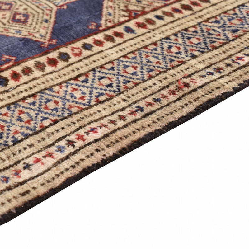 Alfombra Turkaman - 136 x 101 cm - azul oscuro