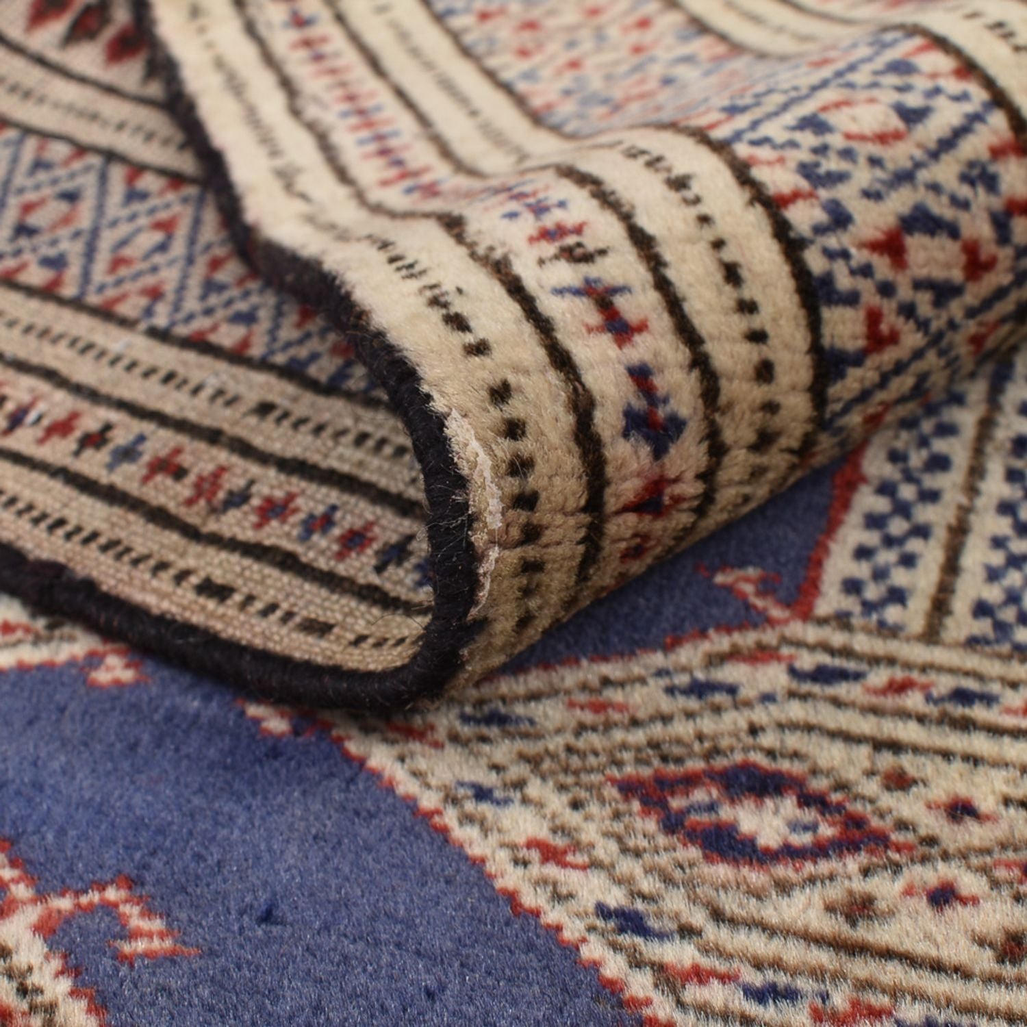Alfombra Turkaman - 136 x 101 cm - azul oscuro
