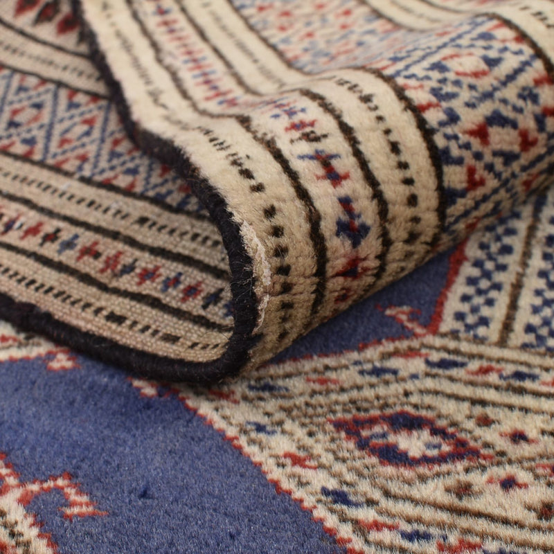 Alfombra Turkaman - 136 x 101 cm - azul oscuro
