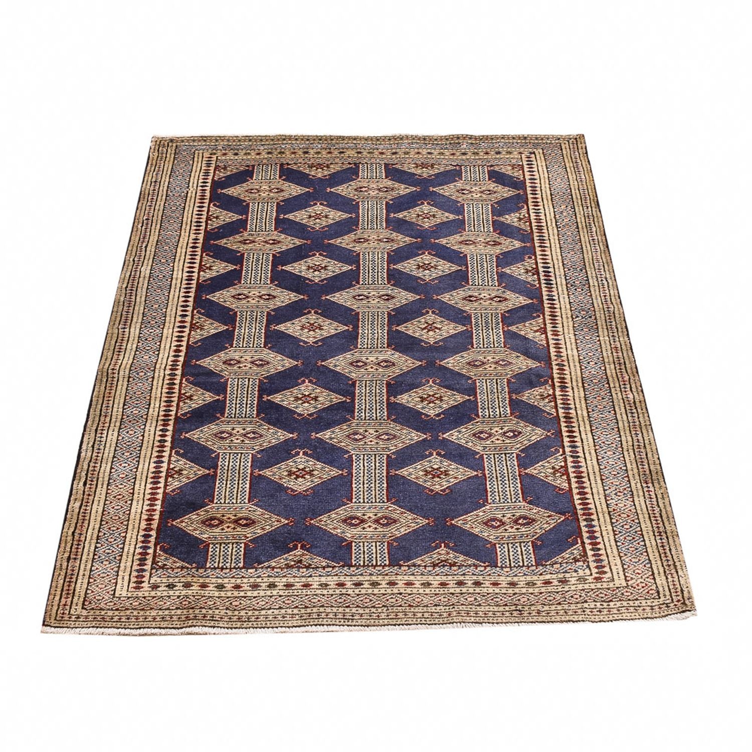 Alfombra Turkaman - 136 x 101 cm - azul oscuro