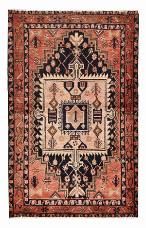 Alfombra persa - Nómada - 164 x 103 cm - rojo claro