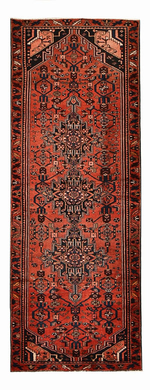 Alfombra de pasillo Alfombra persa - Bidjar - 288 x 104 cm - rojo