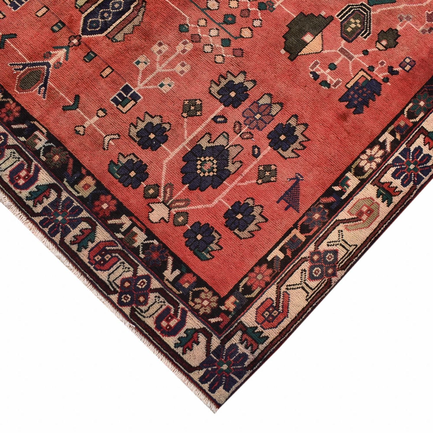Alfombra persa - Nómada - 237 x 155 cm - rojo claro